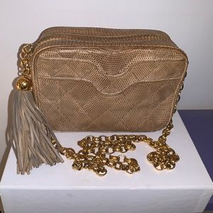 Chanel Quilted Shoulder Bag Fringe Gold Chain